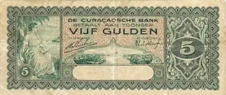 Dutch Caribbean 5 Gulden, 1930-1939 obverse