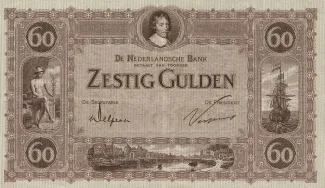 Dutch Caribbean 60 Gulden, 1923-1927 obverse