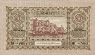 Dutch Caribbean 60 Gulden, 1923-1927 reverse