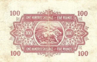 East Africa 100 Shillings, 1933 reverse