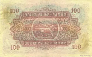 East Africa 100 Shillings, 1938-1951 reverse