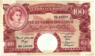 East Africa 100 Shillings, 1962 image