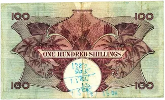 East Africa 100 Shillings, 1961-1963 reverse