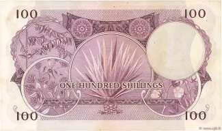 East Africa 100 Shillings, 1964 reverse