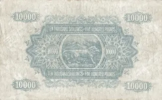 East Africa 10.000 Shillings / 500 Pounds - George V, 1921 reverse