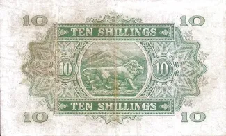 East Africa 10 Shillings, 1921 reverse