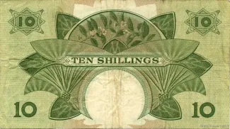 East Africa 10 Shillings, 1958-1960 reverse