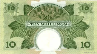 East Africa 10 Shillings, 1961-1963 reverse