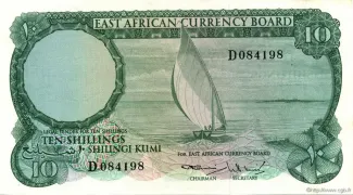 East Africa 10 Shillings, 1964 image