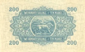 East Africa 200 Shillings, 1921 reverse