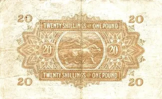 East Africa 20 Shillings, 1921 reverse