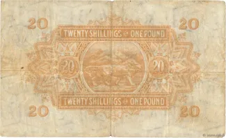 East Africa 20 Shillings, 1942 reverse