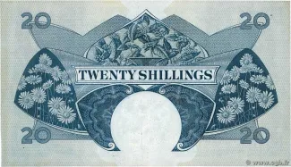 East Africa 20 Shillings, 1961-1963 reverse