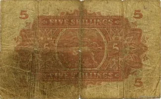 East Africa 5 Shillings, 1933 reverse