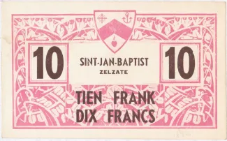 East Flanders, Province of 10 Francs, obverse