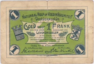 East Flanders, Province of 1 Franc,  obverse