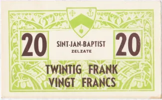 East Flanders, Province of 20 Francs, obverse