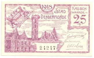 East Flanders, Province of 25 Centimes, 1918 obverse