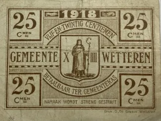 East Flanders, Province of 25 Centimes, 1918 reverse