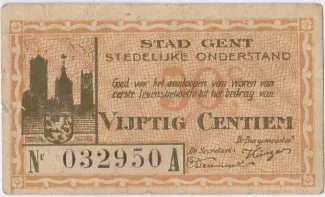 East Flanders, Province of 50 Centimes,  obverse