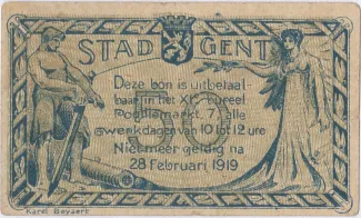 East Flanders, Province of 50 Centimes,  reverse