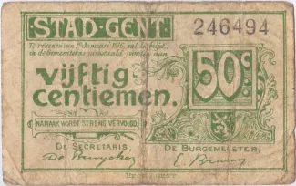 East Flanders, Province of 50 Centimes, 1916 obverse