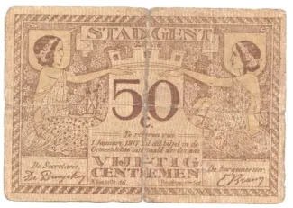 East Flanders, Province of 50 Centimes, 1917 obverse