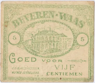 East Flanders, Province of 5 Centimes, 1917 obverse