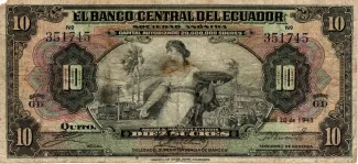 Ecuador 10 Sucres, 1939-1949 obverse