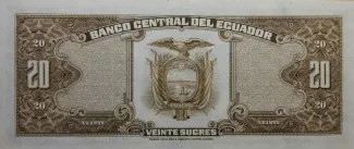 Ecuador 20 Sucres, 1961-1983 reverse