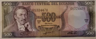 Ecuador 500 Sucres, 1976-1984 obverse