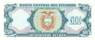 Ecuador 500 Sucres, 1988 reverse