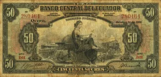 Ecuador 50 Sucres, 1928-1936 obverse