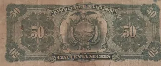 Ecuador 50 Sucres, 1950-1959 reverse