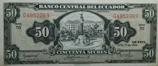 Ecuador 50 Sucres, 1957-1982 obverse