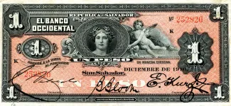 El Salvador 1 Peso, 1910-1917 obverse