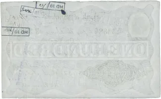 England 100 Pounds, 1870-1943 reverse