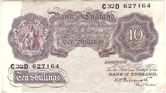 England 10 Shillings, 1940-1948 P-366 obverse