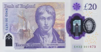 England 20 Pounds - Charles III, 2024-2025 reverse