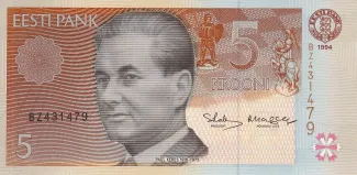 Estonia 5 Krooni, 1994 obverse