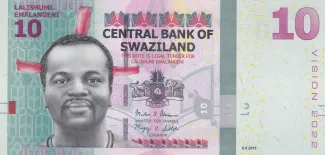 Eswatini 10 Emalangeni, 2015 P-41 obverse