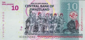 Eswatini 10 Emalangeni, 2015 P-41 reverse