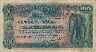Ethiopia 100 Thalers, 1932-1933 obverse