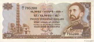 Ethiopia 20 Birr, 1956-1959 obverse