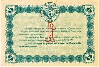 French notgeld 1 Franc, 1920 reverse