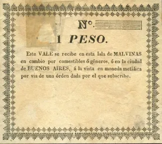Falkland Islands 1 Peso, 1824-1829 obverse