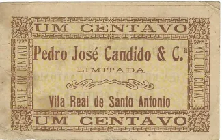 Faro, District of 1 Centavo, reverse