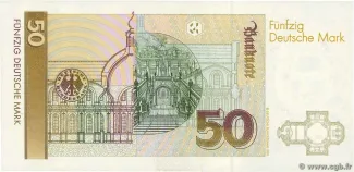 Federal Republic of Germany 50 Mark, 1989-1993 reverse