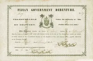 Fiji 10 Dollars, 1871-1873 P-5