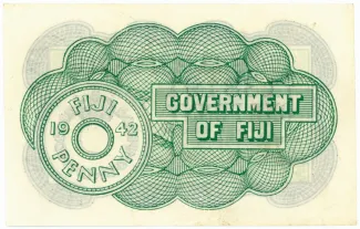 Fiji 1 Penny, 1942 P-47 reverse